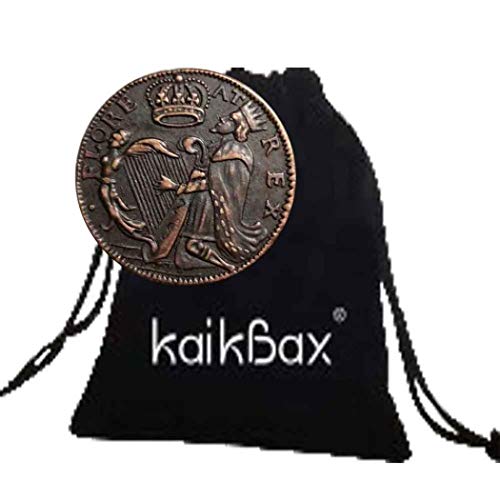 LKTingBax Monedas antiguas de Irlanda romana talladas - Caballero Europa - Moneda conmemorativa antigua + bolsa de regalo KaiKBax para papá/marido haciendo la vida más fácil