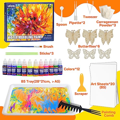 Lobyoh Kit Pintura para Niños de 6 a 12 Años para manualidades de adultos, Pintura de Mármol de Agua para Regalos Ideales