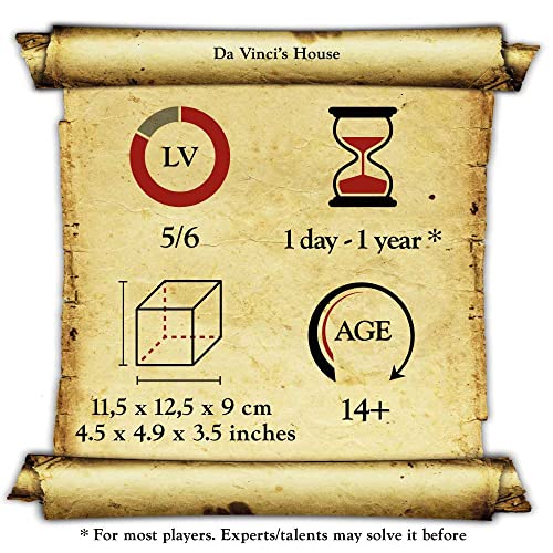 Logica Juegos Art. Casa Da Vinci - Rompecabezas de Madera - Caja Secreta - Dificultad 5/6 Increíble - Colección Leonardo da Vinci