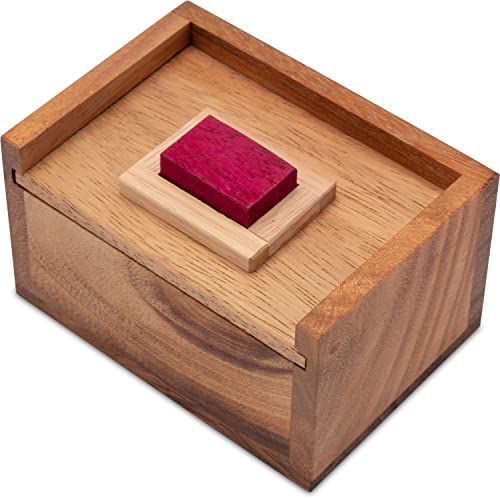 LOGOPLAY La Piedra roja - Rompecabezas 3D - Juego de Pensar - Juego de adivinanzas - Juego de Paciencia - Juego de lógica en una Caja de Madera