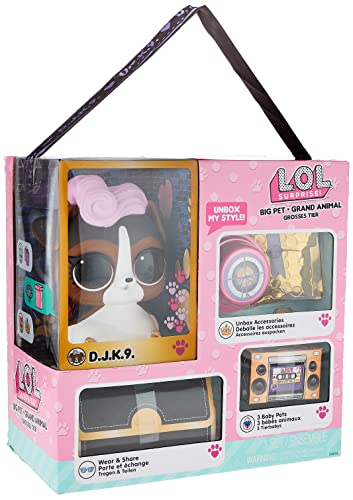 L.O.L. Surprise!- Heart LOL Surprise Big Pet DJ K9 Muñeca para niños - con 15 sorpresas Que Incluyen Gafas y Collar para Usar y Compartir y Mascotas, Color (577706C3)