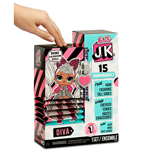 L.O.L. Surprise! LOL Surprise JK Mini Muñeca de Moda - 15 Sorpresas, Ropa y Accesorios - Para Mayores de 6 Años - Coleccionable - Diva