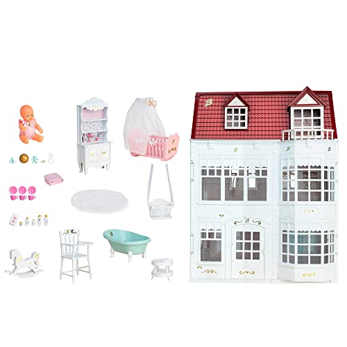 los Barriguitas - Set casita de muñecas para bebés clásicos con Muchas Habitaciones, Muebles y Accesorios de Juego - Para niños a Partir de 3 años, Famosa (700017220)