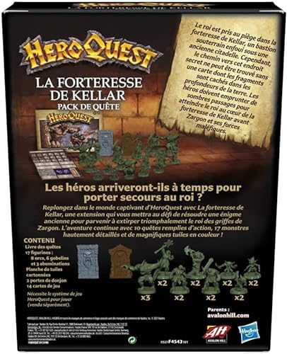 Lote de 2 extensiones de versión francesa para Hero Quest La Fortaleza de Kellar + El regreso del Señor Hechicero + 1 decaps Blumie (2 extensiones)