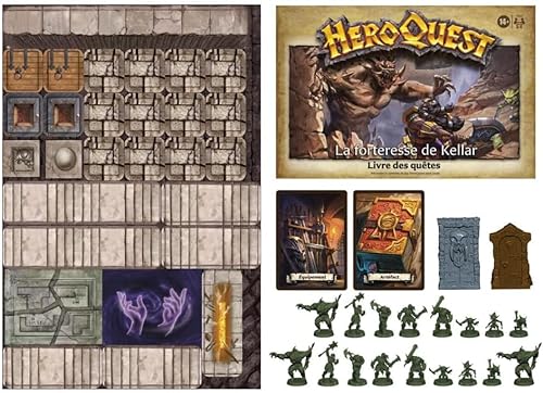 Lote de 2 extensiones de versión francesa para Hero Quest La Fortaleza de Kellar + El regreso del Señor Hechicero + 1 decaps Blumie (2 extensiones)