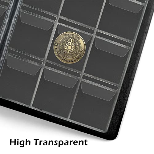 LTZGO Album Organizador de Monedas, 120 Bolsillos, Libro clasificador para Coleccionar Monedas, para Guardar Euros Conmemorativas para Coleccionistas (Azul)