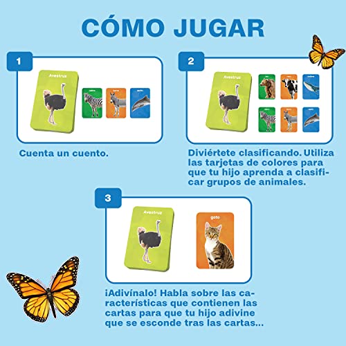 Ludilo - Flashcards de 100 Animales | Juegos Educativos Infantiles De Cartas para Bebe De 18 M A 4 Años | Aprender A Leer