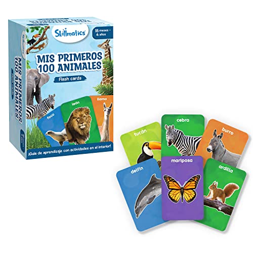 Ludilo - Flashcards de 100 Animales | Juegos Educativos Infantiles De Cartas para Bebe De 18 M A 4 Años | Aprender A Leer