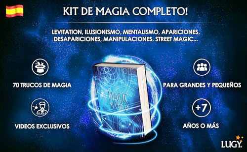 LUGY Magic Secrets - Kit de Magia - 70 Trucos - Nivel Principiante/intermedio - Vídeos tutoriales gratuitos - Juego para niños y Adolescentes a Partir de 8 años