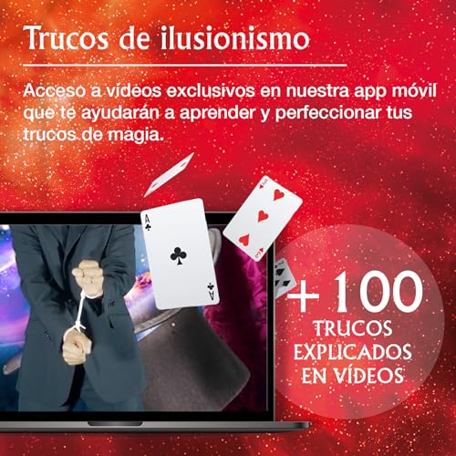 LUGY MAGIC SECRETS,Kit de Magia para Adultos,100 Trucos profesionales,Kit de Magia Completo,Vídeos tutoriales gratuitos (iOS & Android App),Juego para niños y adolescentes a partir de 12 años