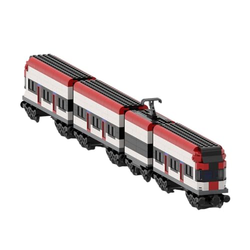 Lumitex Tecnología Suiza Tren Ferrocarril Locomotora Bloques de Construcción, 571 Bloques de Abrazadera Tren Juguetes Compatible con Lego, MOC-164031