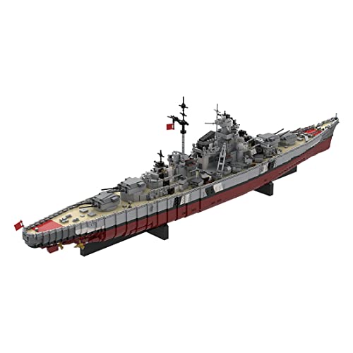 Lumitex WW2 UCS KMS Bismarck Battleship Maqueta Maqueta MOC-29408 Acorazados militares 7164 piezas Escala 1:200 Bloques de construcción de buques de guerra modulares bloques de construcción bloques de