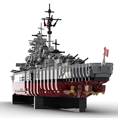 Lumitex WW2 UCS KMS Bismarck Battleship Maqueta Maqueta MOC-29408 Acorazados militares 7164 piezas Escala 1:200 Bloques de construcción de buques de guerra modulares bloques de construcción bloques de