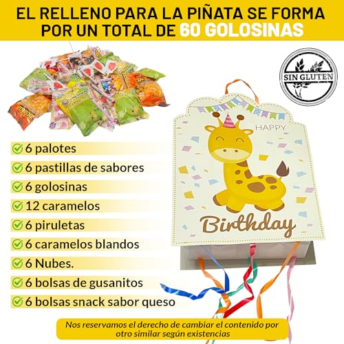 MADARAMART Piñata Cumpleaños Infantil - Piñatas de Cumpleaños, Piñatas Infantiles, Caramelos Piñata, Piñata Infantil con Relleno, Relleno para Piñatas Infantiles, Caramelos Piñata.
