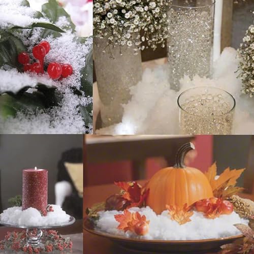 Magic Snow Powder - Polvo de nieve artificial instantánea, solo tienes que añadir agua y se expande más de 100 veces, nieve esponjosa perfecta para decoraciones de fiestas de Navidad y juegos en