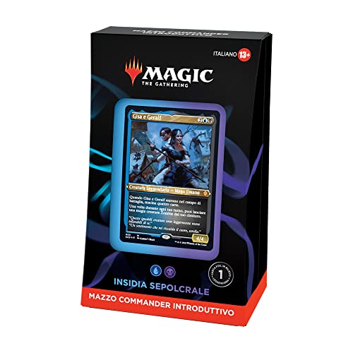 Magic The Gathering Mazo Commander introductorio de Insidia sepulcral (Azul-Negro), versión en Italiano, D1181105