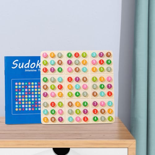 MagiDeal Rompecabezas de Madera de Sudoku, Juguete de Sudoku de matemáticas, Juego de Pensamiento numérico, Juego de Sudoku, clasificación de Colores de