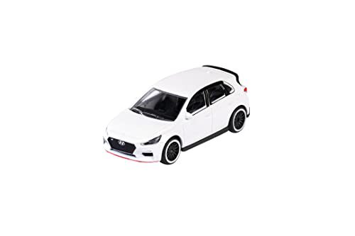 Majorette – Street Cars – Hyundai i30N – Coche de Juguete (7,5 cm) con Rueda Libre y suspensión – Modelo de Coche pequeño para niños a Partir de 3 años, Color Blanco