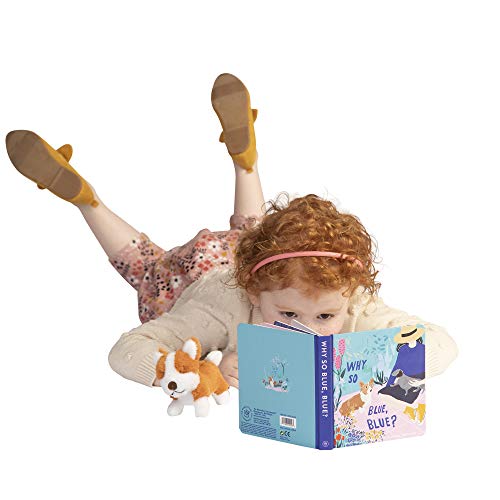 Manhattan Toy Why So Blue - Libro de Mesa para bebés y niños pequeños + Juego de Regalo de Perro de Peluche Corgi