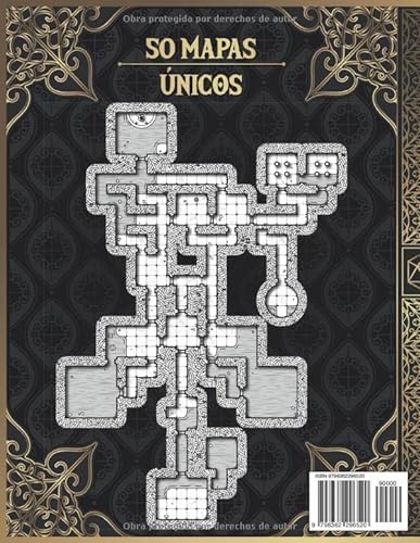 Mapas Dungeon para Game Masters: 50 mapas de Dungeon únicas y personalizables para los juegos de rol de mesa DnD (Mapas RPG para Game Master)