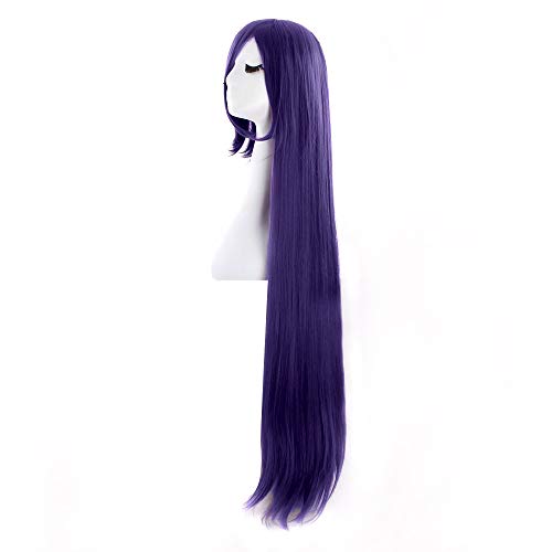 MapofBeauty 100cm/ 39 pulgada medio lacio seorita lacio anime traje Pelucas (púrpura)