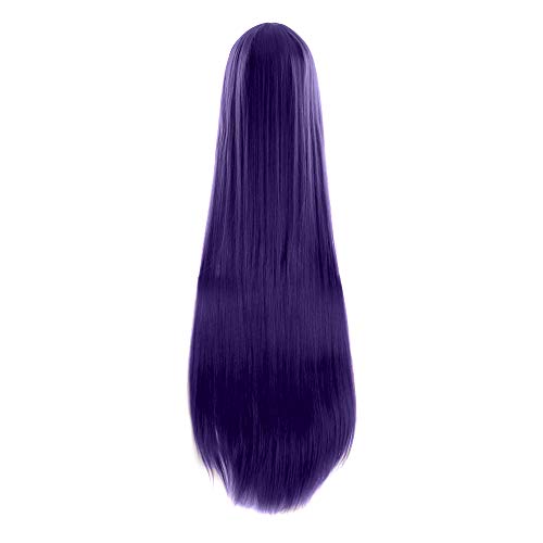 MapofBeauty 100cm/ 39 pulgada medio lacio seorita lacio anime traje Pelucas (púrpura)