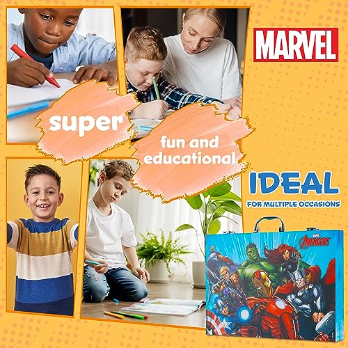 Marvel Avangers Spiderman Set Estuche de Colores para Niños - Rotuladores, Lápices de Colores, Crayones - Más de 130 Piezas (Multicolor Avengers)