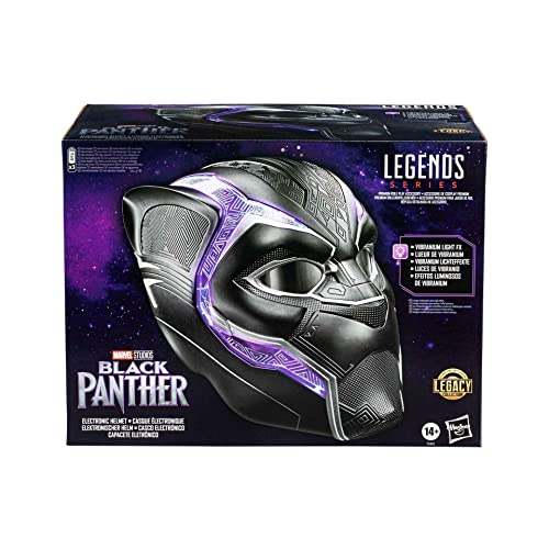 Marvel Hasbro Legends Series - Nero Panther - Casco electrónico Premium para Juego de rol - con Luces y un Visor Que se Sube y se Baja, F3453