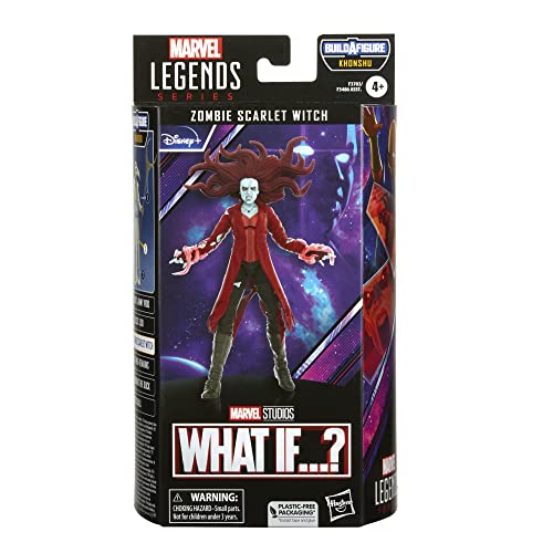 Marvel Hasbro Legends Series - Universo Cinematográfico de en Disney Plus - Figura de Bruja Escarlata Zombi - 2 Accesorios y 1 Pieza para armar Figura, F3703