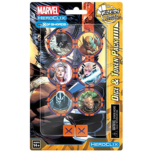 Marvel HeroClix: X-Men X of Swords: Dice and Token Pack - Accesorio para Marvel Heroclix: X Men Miniatures Game