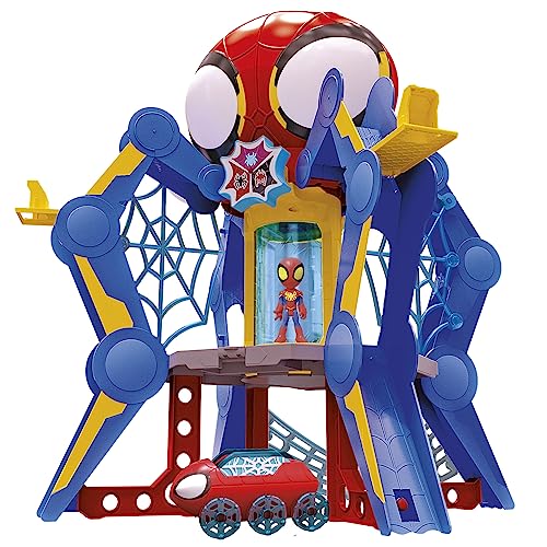 Marvel Spidey and His Amazing Friends - Aracnocuartel de los Web-Spinners - Set de Juego Infantil con Figura de Spidey, vehículo y Accesorios
