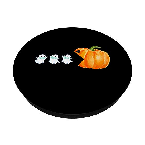Máscara de fantasma comiendo calabaza - Halloween divertido PopSockets Agarre y Soporte para Teléfonos y Tabletas