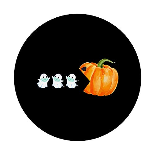 Máscara de fantasma comiendo calabaza - Halloween divertido PopSockets Agarre y Soporte para Teléfonos y Tabletas