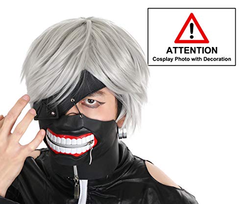 Máscara de Goma de Ken Kaneki para los Fans de Tokyo Ghoul | con Parche para los Ojos de Cuero PU
