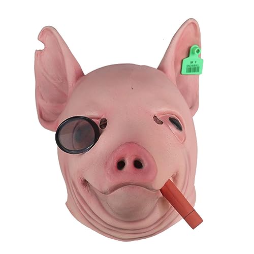Máscara de látex de cerdo pirata informático para Halloween, carnaval, fiesta de disfraces