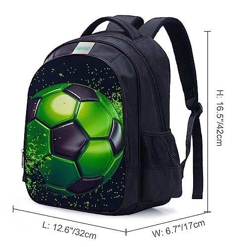 MATMO Mochila de fútbol para niños, mochila con estampado de fútbol, bolsa escolar, Mochila de fútbol 23-2, Talla única, Dibujos animados