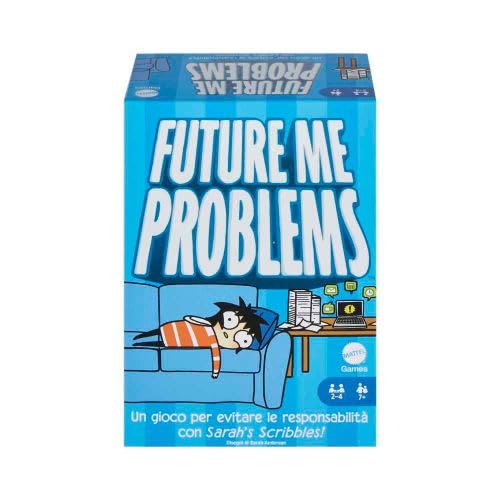 Mattel Games Future Me Problems - Juego de Cartas de Sarah's Scribbles con 2 mazos, 2 a 4 Jugadores, Noches en Familia, Juguete para niños, 7+ años, HPH14