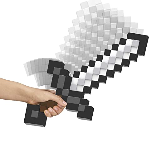 Mattel Minecraft Minecraft Espada de juguete, accesorio pixelado para el juego, +6 años (Mattel HLP59)
