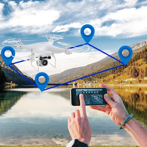 Mediawave Store - Mini Drone con cámara HD 1080P Drone Quadcopter teledirigido 33x11x33cm, vídeo y fotos en tiempo real, luces estroboscópicas, control con smartphone o mando a distancia