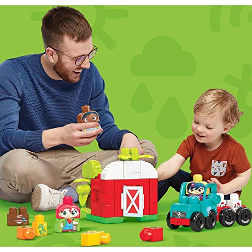 MEGA Bloks Ciudad verde Granja cultiva y protege, juguete de bloques de construcción para bebé +1 año (Mattel HDL07)