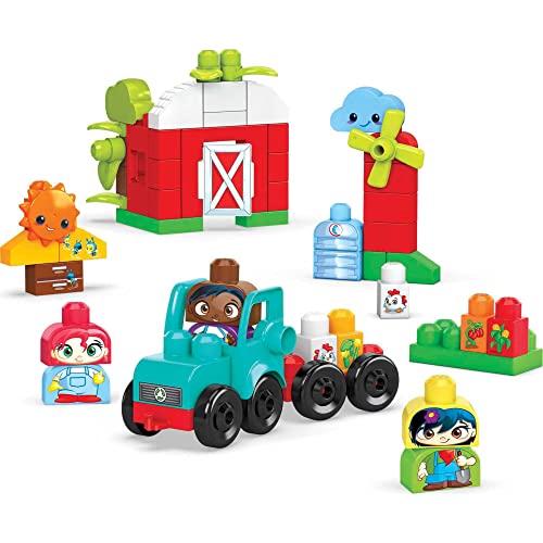 MEGA Bloks Ciudad verde Granja cultiva y protege, juguete de bloques de construcción para bebé +1 año (Mattel HDL07)