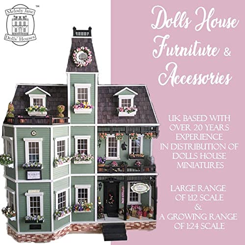 Melody Jane Dolls House - Cazador furtivo de pescado negro con accesorios de cocina en miniatura escala 1:12