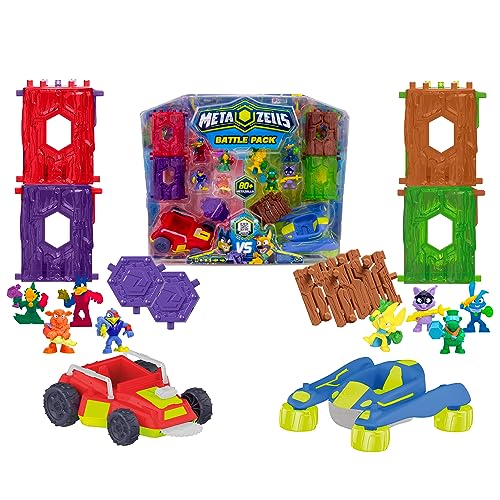 METAZELLS Battle Pack - Action Figure Pack con Figuras, vehículos, Troncos y Accesorios para Crear Aventuras-Regalo Optimo para niños y niñas +4 años
