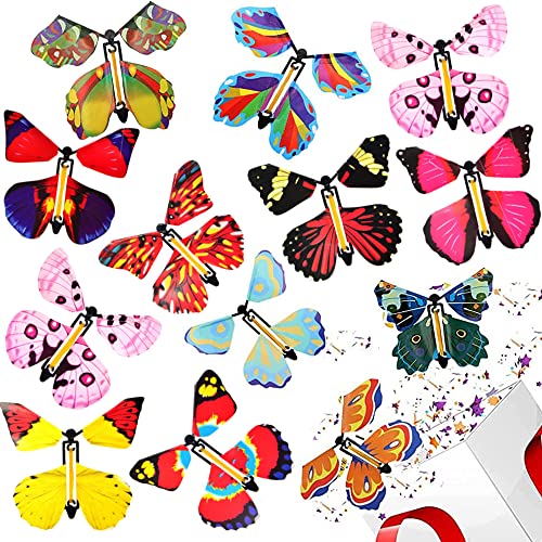 MEZHEN Mariposa Voladora Magica Mariposa Mágica Flying Butterfly Surprise Mariposa Decorativas para Cumpleaños Aniversario Regalo De Invitación De Boda 20 Piezas