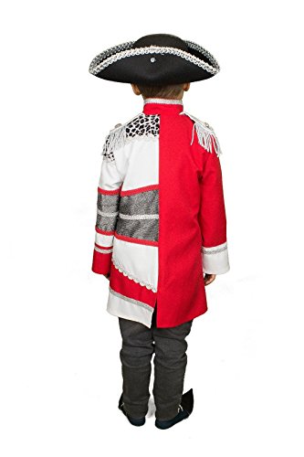 M&G Atelier Disfraz infantil de patchwork, disfraz de carnaval rojo/blanco 158 cm