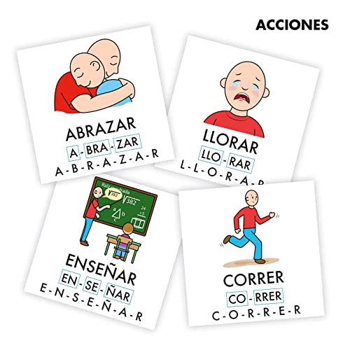 Mi Estuche de Pictos XL Acciones: 100 pictogramas en tarjetas plastificadas | Juego educativo para aprender Vocabulario de Acciones | Niños/as a ... (Flash Cards Vocabulario Visual)