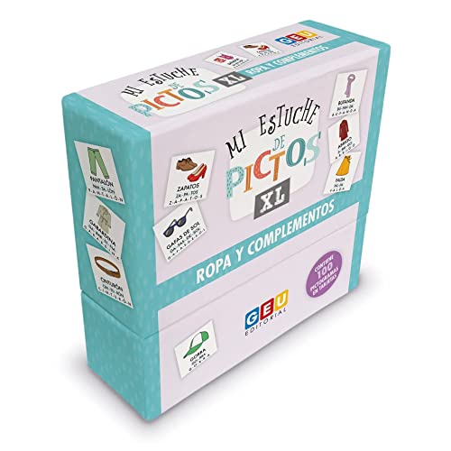 Mi Estuche de Pictos XL Ropa y Complementos: 100 pictogramas en tarjetas plastificadas | Juego educativo para aprender Vocabulario de Ropa y (Flash Cards Vocabulario Visual)