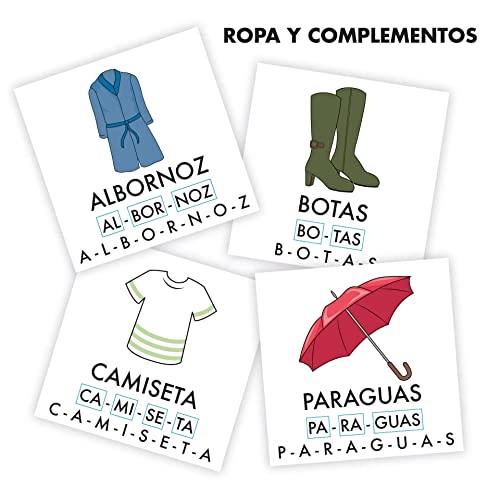 Mi Estuche de Pictos XL Ropa y Complementos: 100 pictogramas en tarjetas plastificadas | Juego educativo para aprender Vocabulario de Ropa y (Flash Cards Vocabulario Visual)