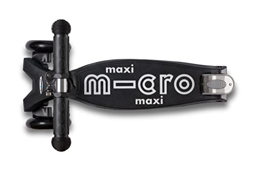 Micro Mobility Maxi Micro Deluxe Eco Black Roller para niños a Partir de 5 años, Color: Negro, Fabricado con Materiales reciclados y sostenibles, MMD159