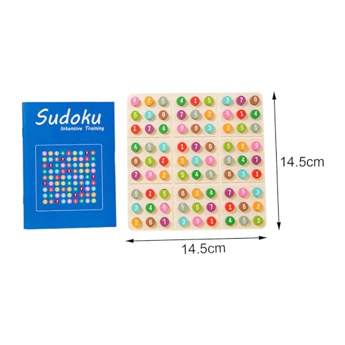 Milageto Rompecabezas de Sudoku de Madera, Juego de Sudoku de Juguete de Sudoku matemático, clasificación de Colores de Tablero para Habilidades sociales,